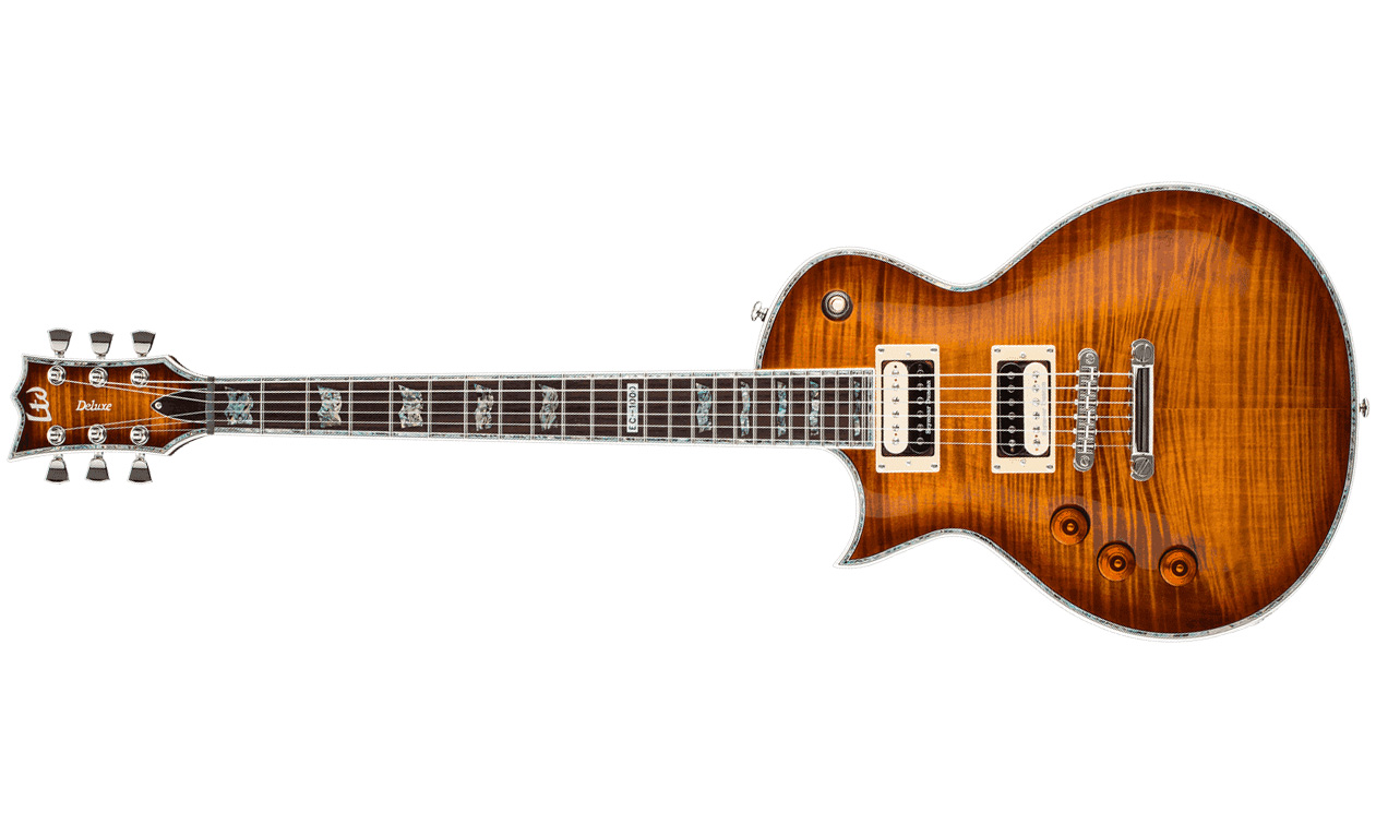 Ltd Ec-1000 Lh Gaucher Seymour Duncan - Amber Sunburst - Left-handed electric guitar - Variation 1