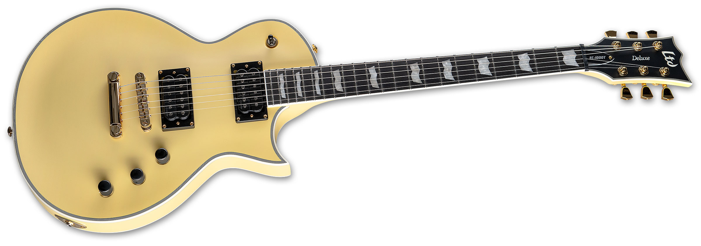 Ltd Ec-1000t Ctm Hh Fishman Fluence Modern Ht Eb - Vintage Gold Satin - Single cut electric guitar - Variation 1