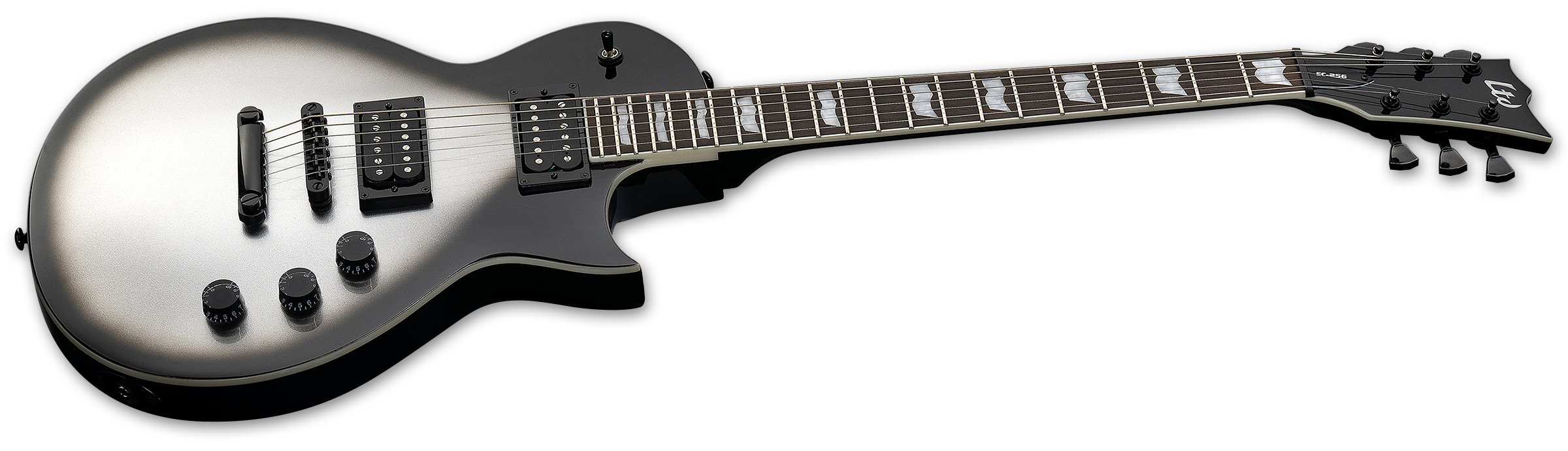 Ltd Ec-256 Hh Ht Jat - Silver Sunburst Teardrop - Metal electric guitar - Variation 2