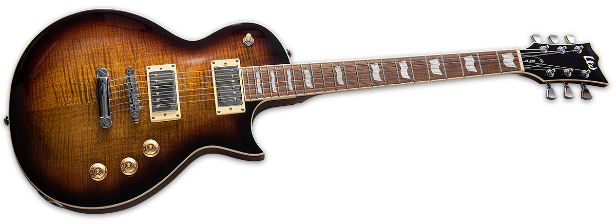 Ltd Ec-256fm Hh Ht Jat - Dark Brown Sunburst - Single cut electric guitar - Variation 1