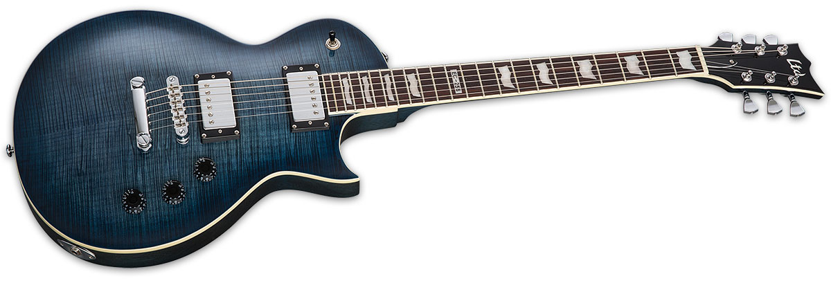 Ltd Ec-256fm Lh Gaucher Hh Ht Jat - Cobalt Blue - Left-handed electric guitar - Variation 1