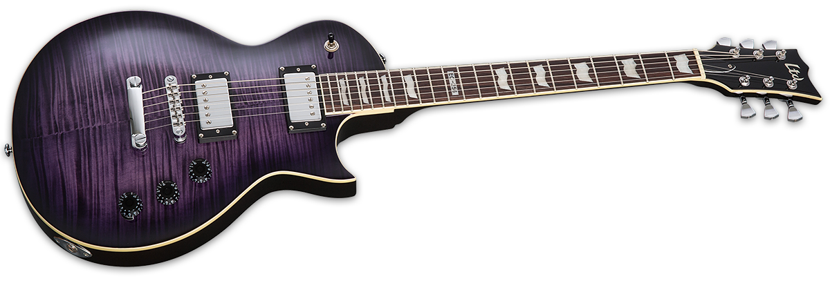 Ltd EC-256FM - see thru purple sunburst Solid body electric guitar 