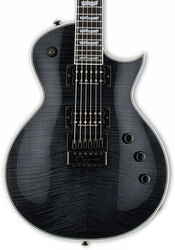 Single cut electric guitar Ltd EC-1000 Evertune - See thru black
