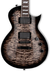 Single cut electric guitar Ltd EC-400QM - See Through Black Sunburst