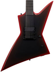 Metal electric guitar Ltd EXL-7 Black Metal Series - Black Red Burst Satin
