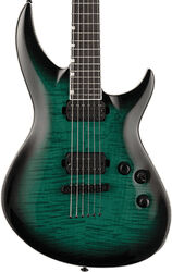 Double cut electric guitar Ltd H3-1000 - Black turquoise burst
