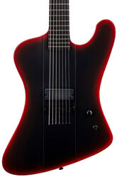 Metal electric guitar Ltd PHX-7 Baritone Black Metal Series - Black Red Burst Satin