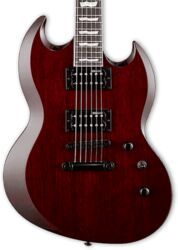 Double cut electric guitar Ltd Viper-256 - See thru black cherry