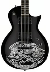 Single cut electric guitar Ltd Will Adler WA-Warbird - Black w/ warbird graphic