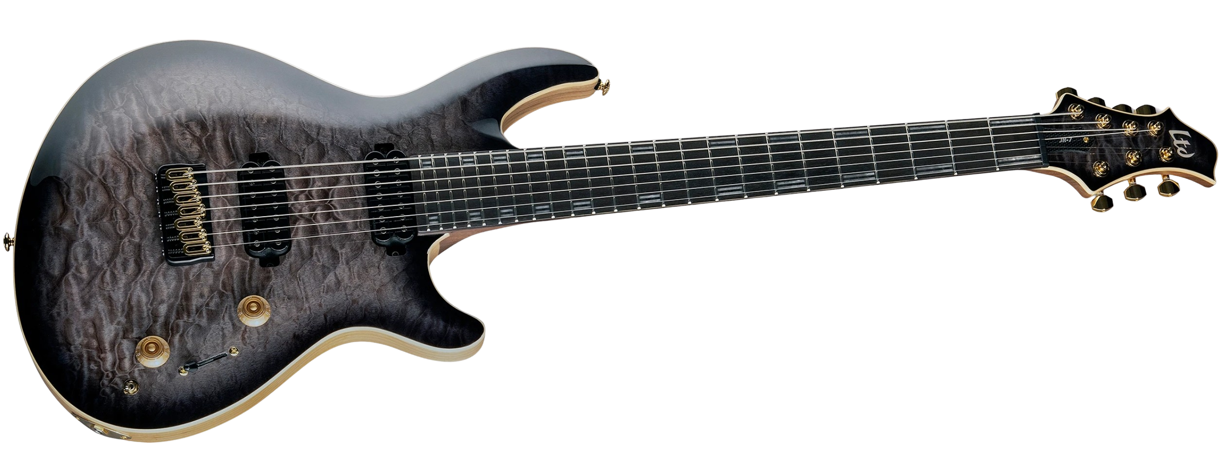 Ltd Javier Reyes Jr7 Signature 7c Baryton 2h Fishman Fluence Ht Eb - Faded Blue Sunburst - Baritone guitar - Variation 1