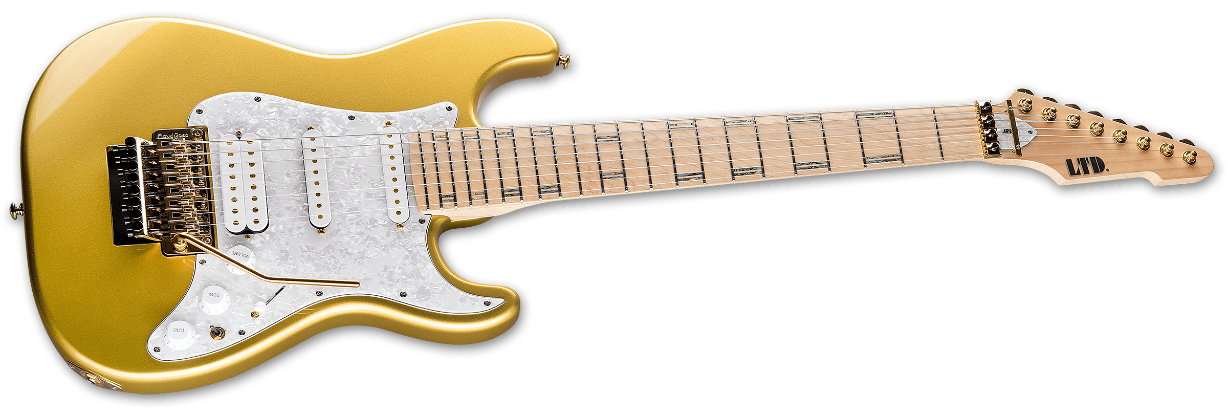 Ltd Jrv8 8-cordes Hss Trem Mn - Metallic Gold - 7 string electric guitar - Variation 2