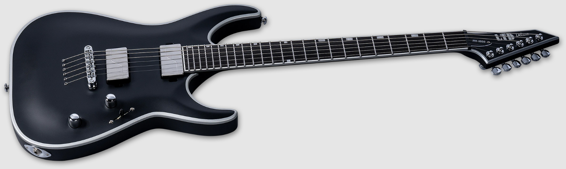 Ltd M-1000nt Bb 2h Fishman Fluence Modern  Ht Eb - Black Satin - Str shape electric guitar - Variation 2
