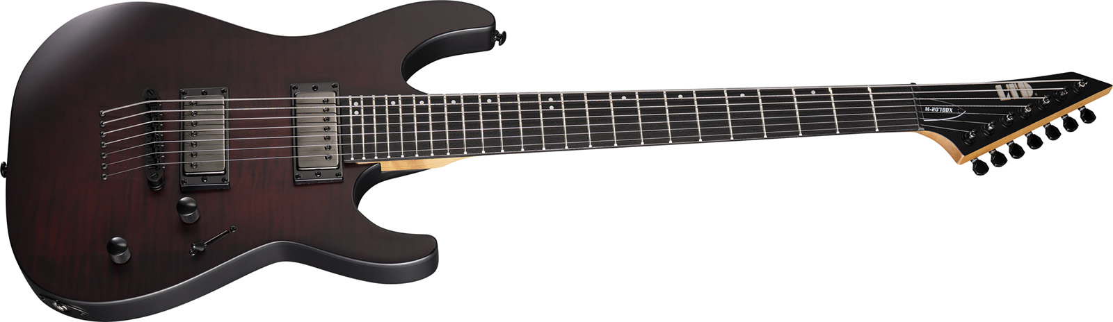 Ltd M-207 Baritone Dx 7-cordes Ht Hh Rw - Crimson Satin - Str shape electric guitar - Variation 2
