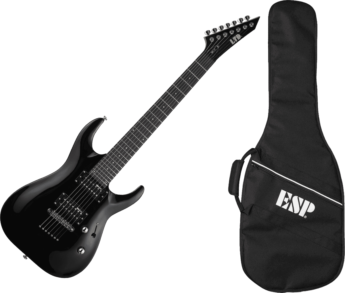 Ltd Mh-17 Kit 7-cordes Hh Ht Jat +housse - Black - 7 string electric guitar - Variation 2