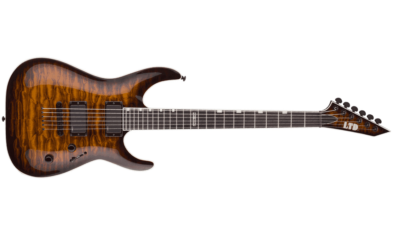 Ltd Mh-401nt Emg - Dark Brown Sunburst - Str shape electric guitar - Variation 1