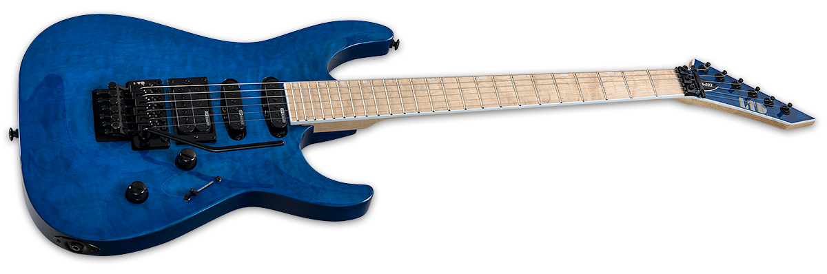 Ltd Mh203qm Hss Fr Mn - See Thru Blue - Str shape electric guitar - Variation 1