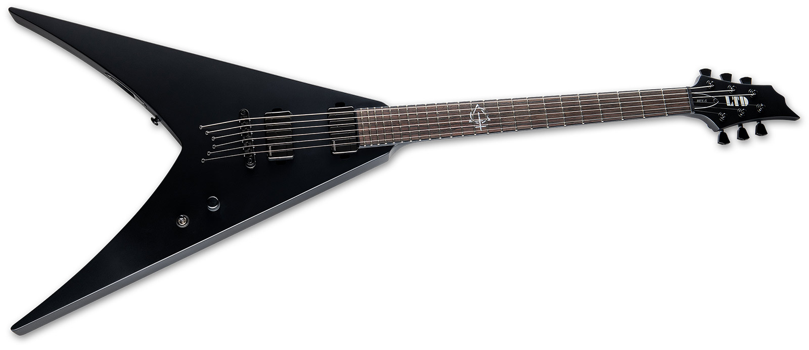 Ltd Nergal Hex-6 Signature 2h Fishman Fluence Ht Eb - Black Satin - Signature electric guitar - Variation 1