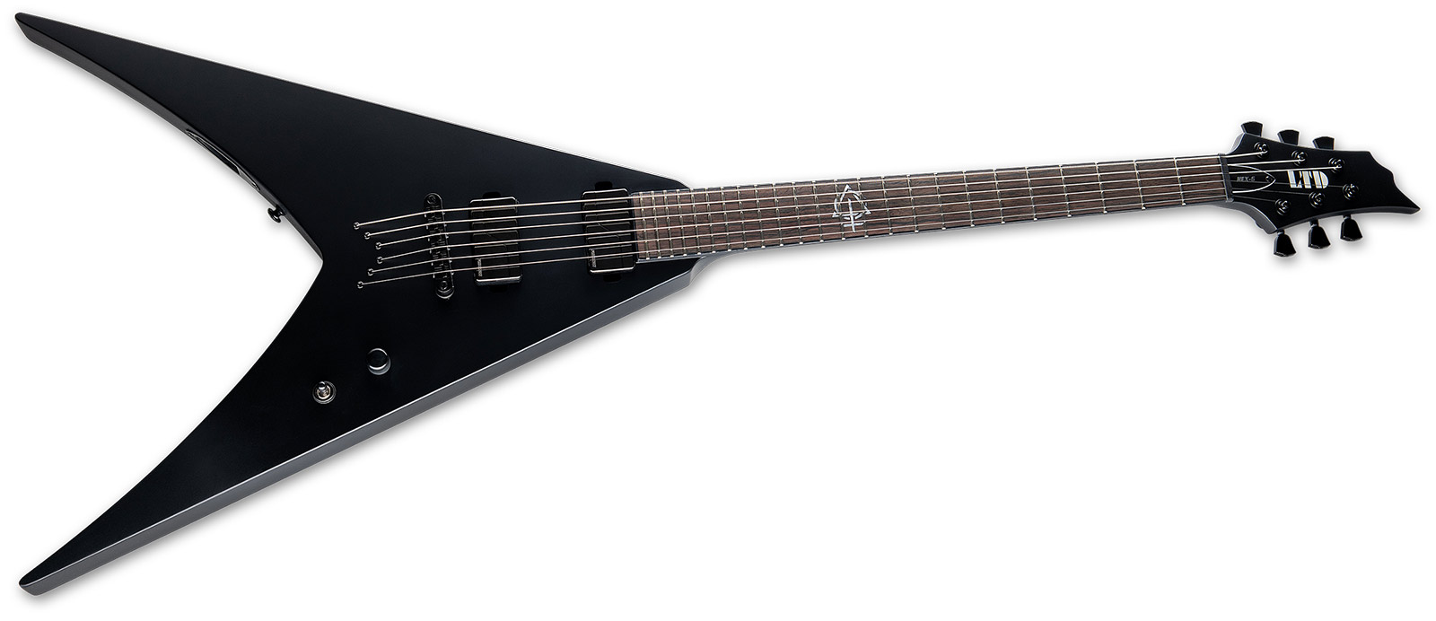 Ltd Nergal Hex-6 Signature 2h Fishman Fluence Ht Eb - Black Satin - Signature electric guitar - Variation 1