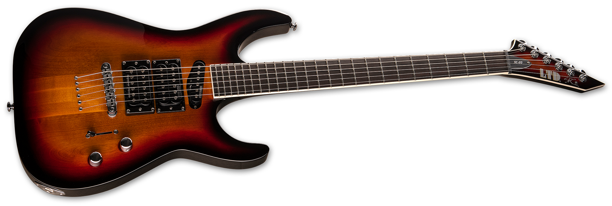 Ltd Stephen Carpenter Sc-20 Signature Hhs Ht Eb - 3-tone Burst - 7 string electric guitar - Variation 1