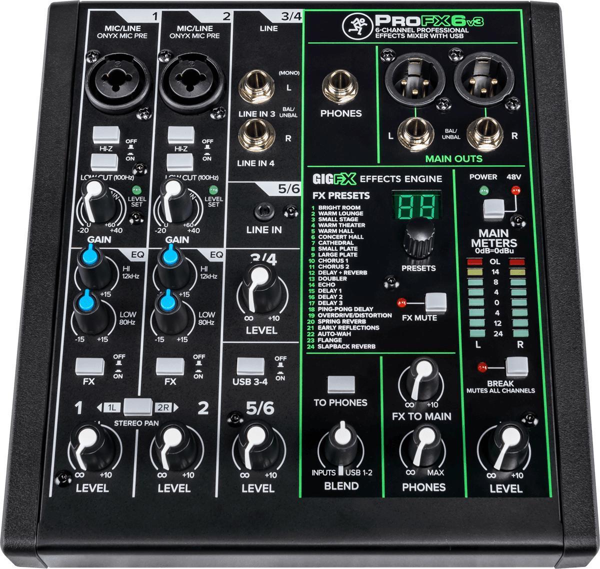 Analog mixing desk Mackie PROFX6 V3