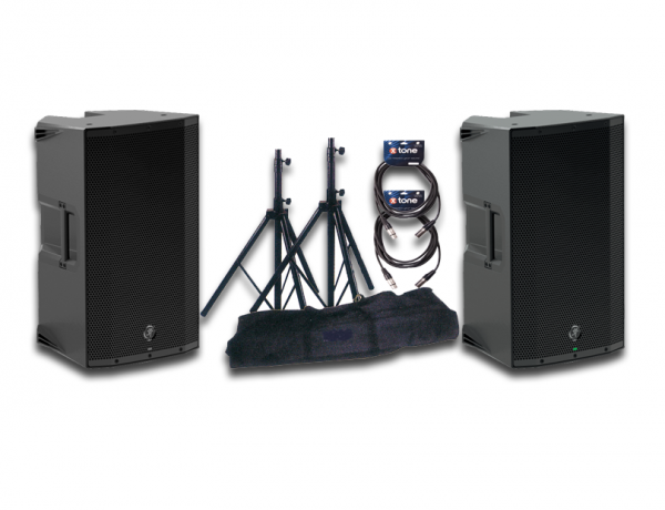 Complete pa system Mackie 2 x Thump12A + 2 pieds +  cable XLR M / F