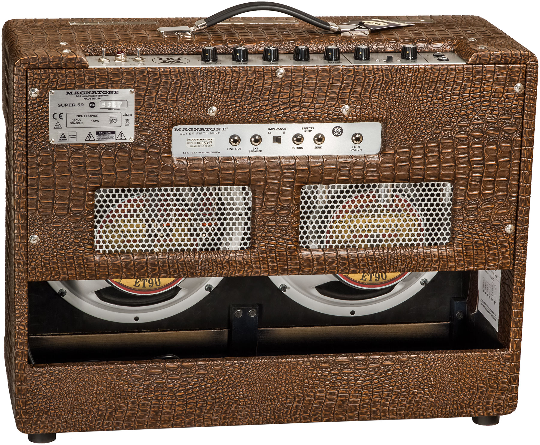 Magnatone Master Collection Super Fifty-nine M-80 Combo 45w 2x12 Croc Ostridge Brown - Electric guitar combo amp - Variation 1