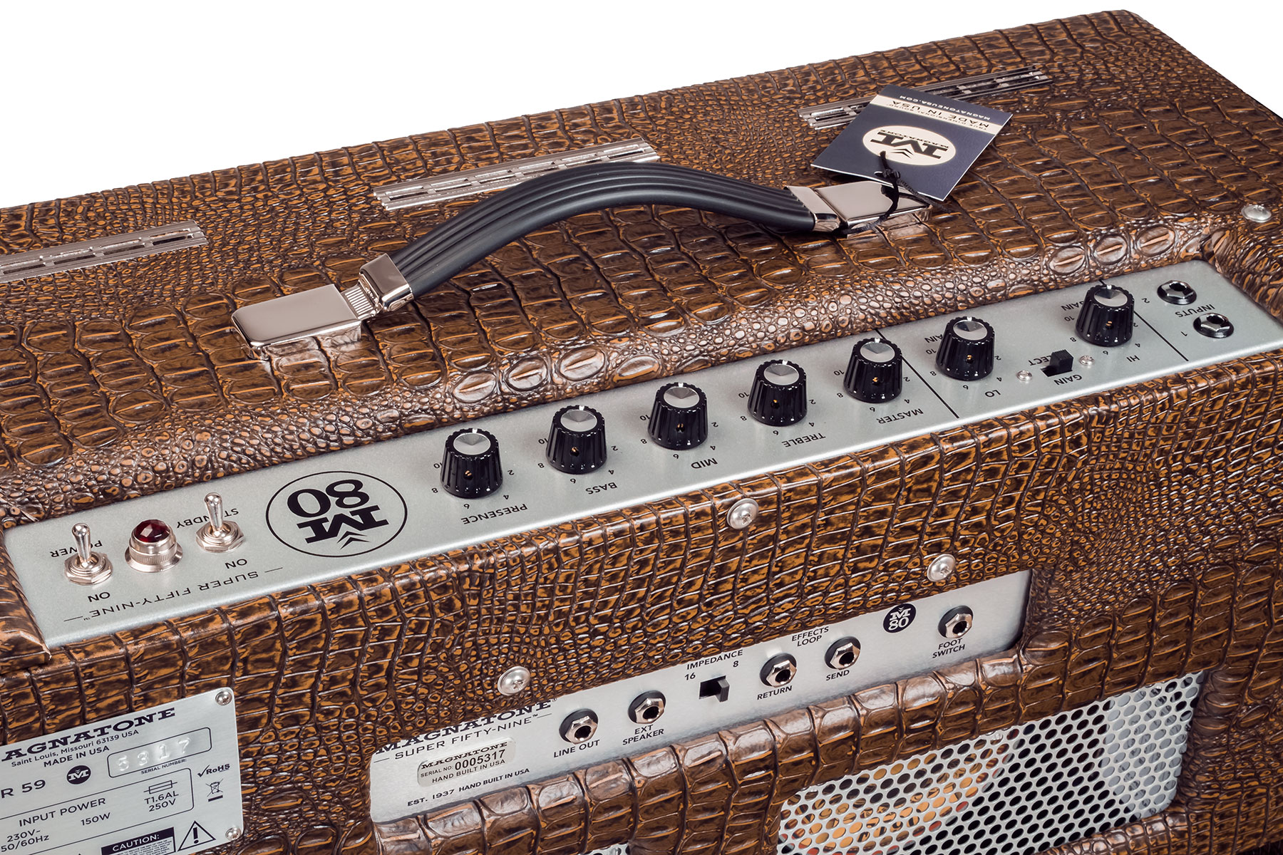 Magnatone Master Collection Super Fifty-nine M-80 Combo 45w 2x12 Croc Ostridge Brown - Electric guitar combo amp - Variation 2