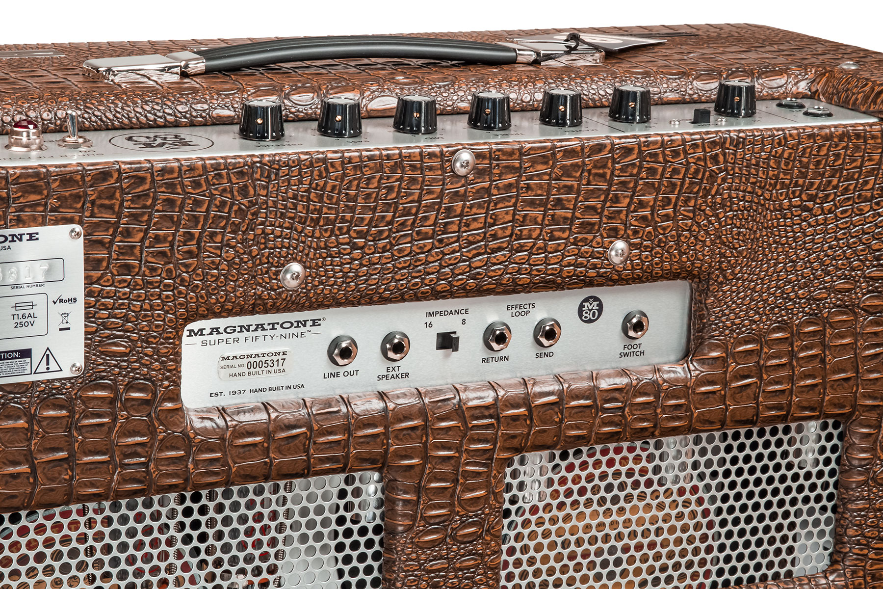 Magnatone Master Collection Super Fifty-nine M-80 Combo 45w 2x12 Croc Ostridge Brown - Electric guitar combo amp - Variation 3