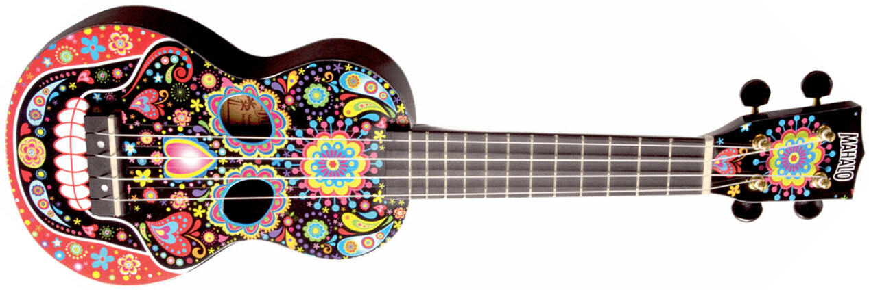 Mahalo Art MA1SKBK Soprano Bag skull Ukulele