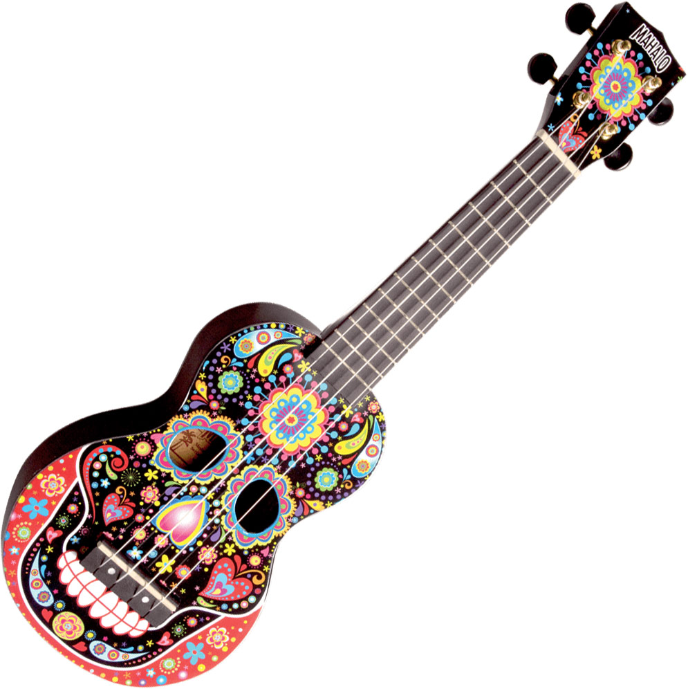 Mahalo Art MA1SKBK Soprano +Bag - skull Ukulele custom graphics