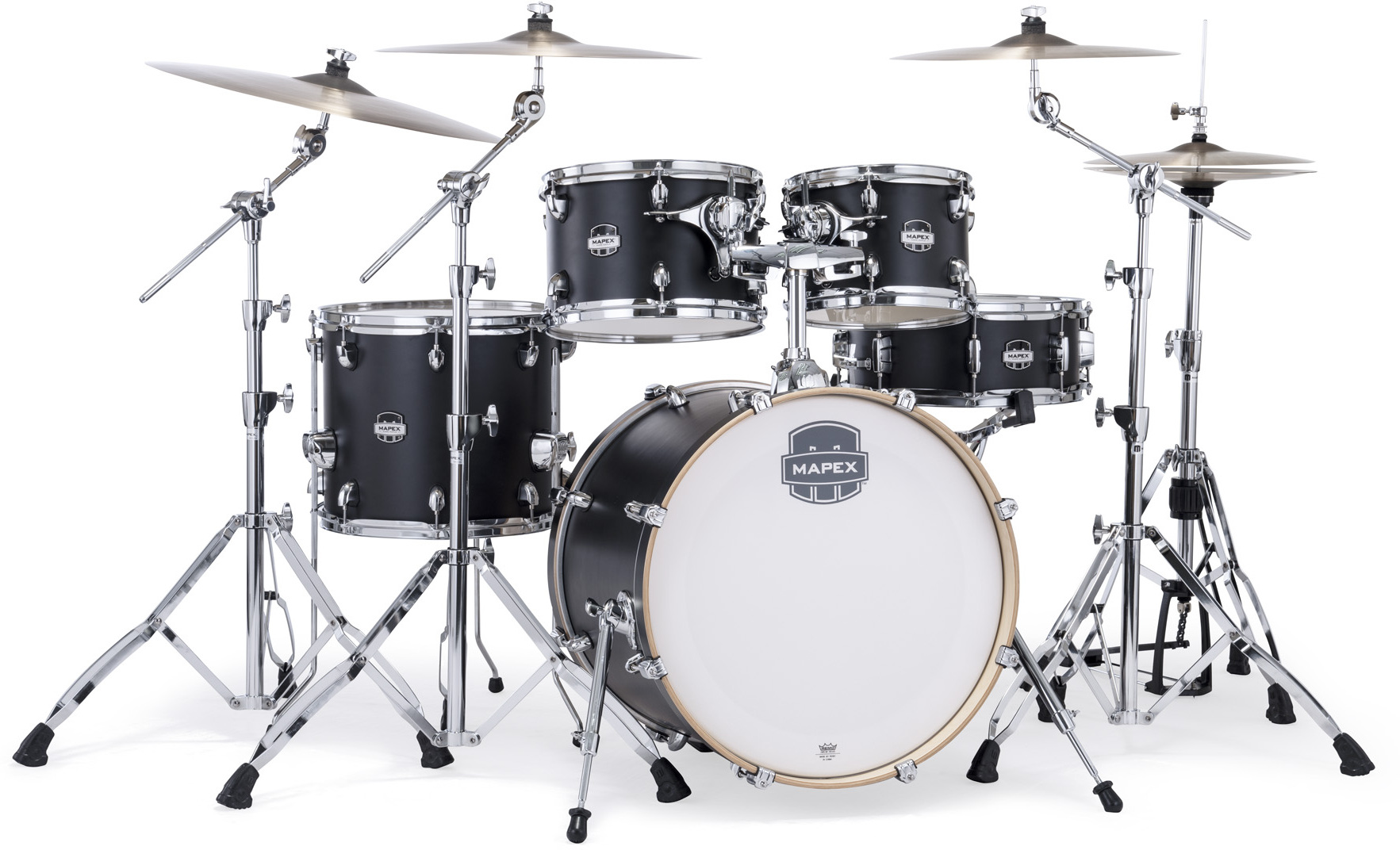 Mapex Mars Maple 20'' / 5f - 5 FÛts - Matte Black - Fusion drum kit - Main picture
