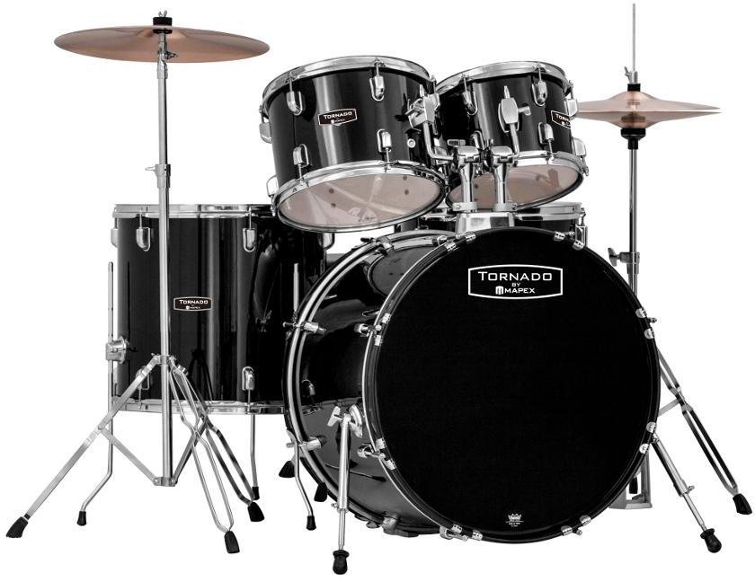 Fusion drum kit Mapex TND5044TCDK - New Tornado V2 Fusion 20 - 5 shells - Black