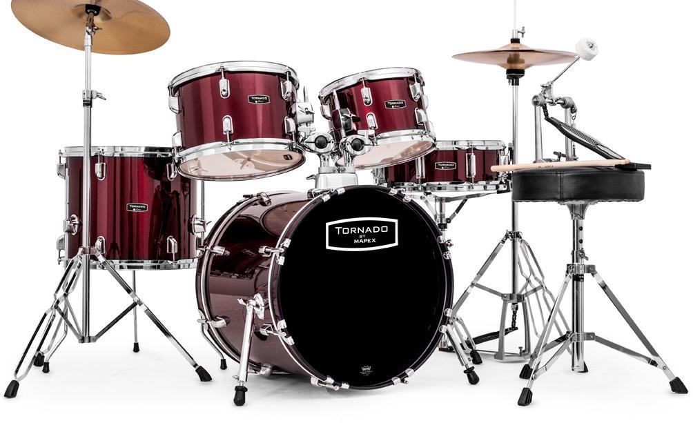 Jazz drum kit Mapex TND5844FT TORNADO JAZZ 18 - 5 shells - Wine red