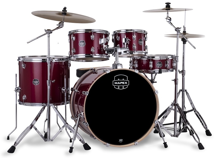 Mapex Venus Rock 22'' - 5 FÛts - Crimson Red Sparkle - Rock drum kit - Main picture