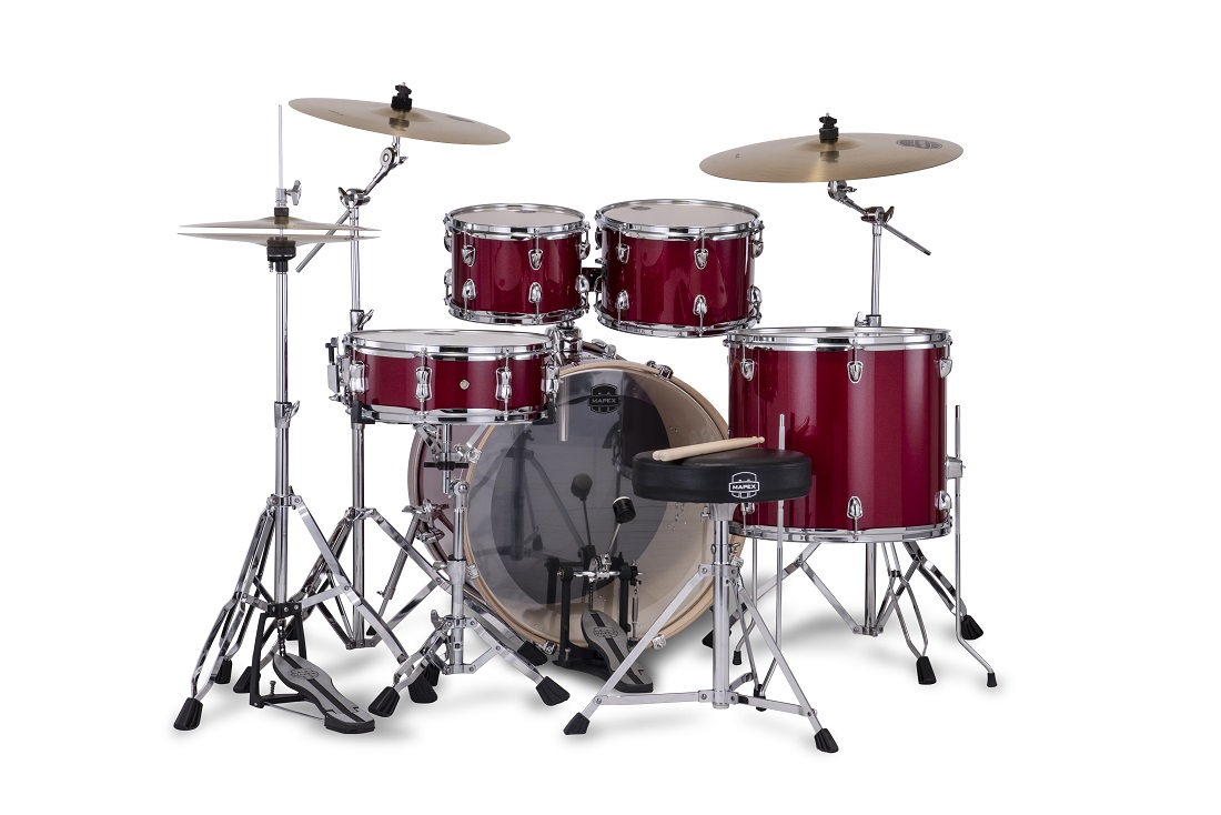 Mapex Venus Rock 22'' - 5 FÛts - Crimson Red Sparkle - Rock drum kit - Variation 1