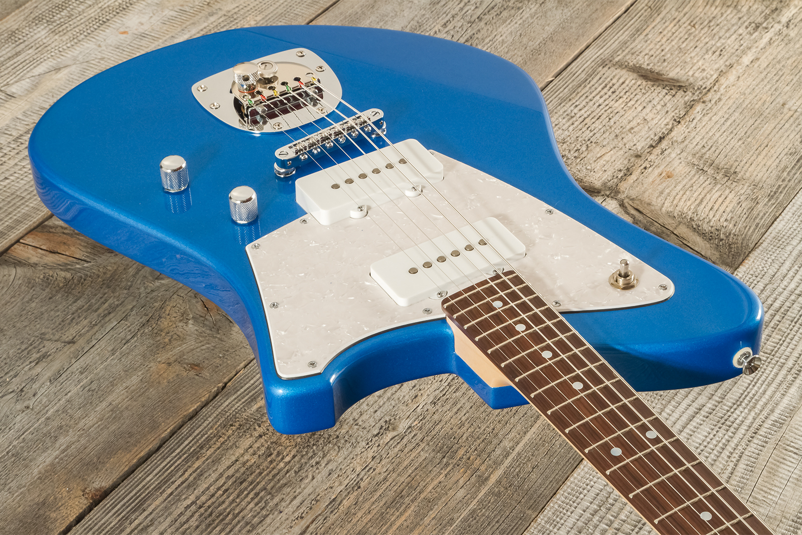 Marceau Guitars Deferlante Standard 2s Trem Pf #s71624 - Lake Placid Blue - Retro rock electric guitar - Variation 3