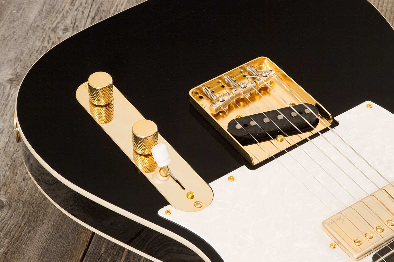 Marceau Guitars Elegante Custom Traditional Sh Ht Mn #t316024 - Black - Tel shape electric guitar - Variation 3