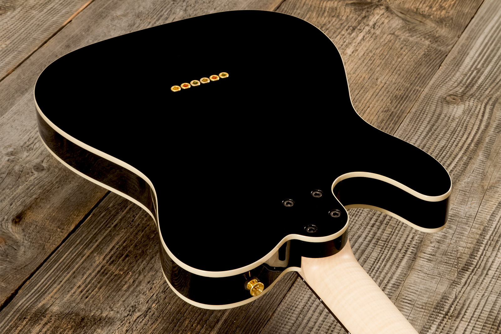 Marceau Guitars Elegante Custom Traditional Sh Ht Mn #t316024 - Black - Tel shape electric guitar - Variation 6