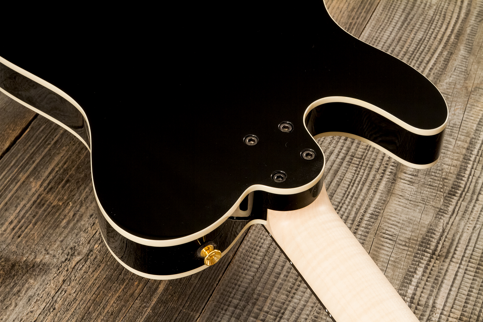 Marceau Guitars Elegante Custom Traditional Sh Ht Mn #t316024 - Black - Tel shape electric guitar - Variation 7