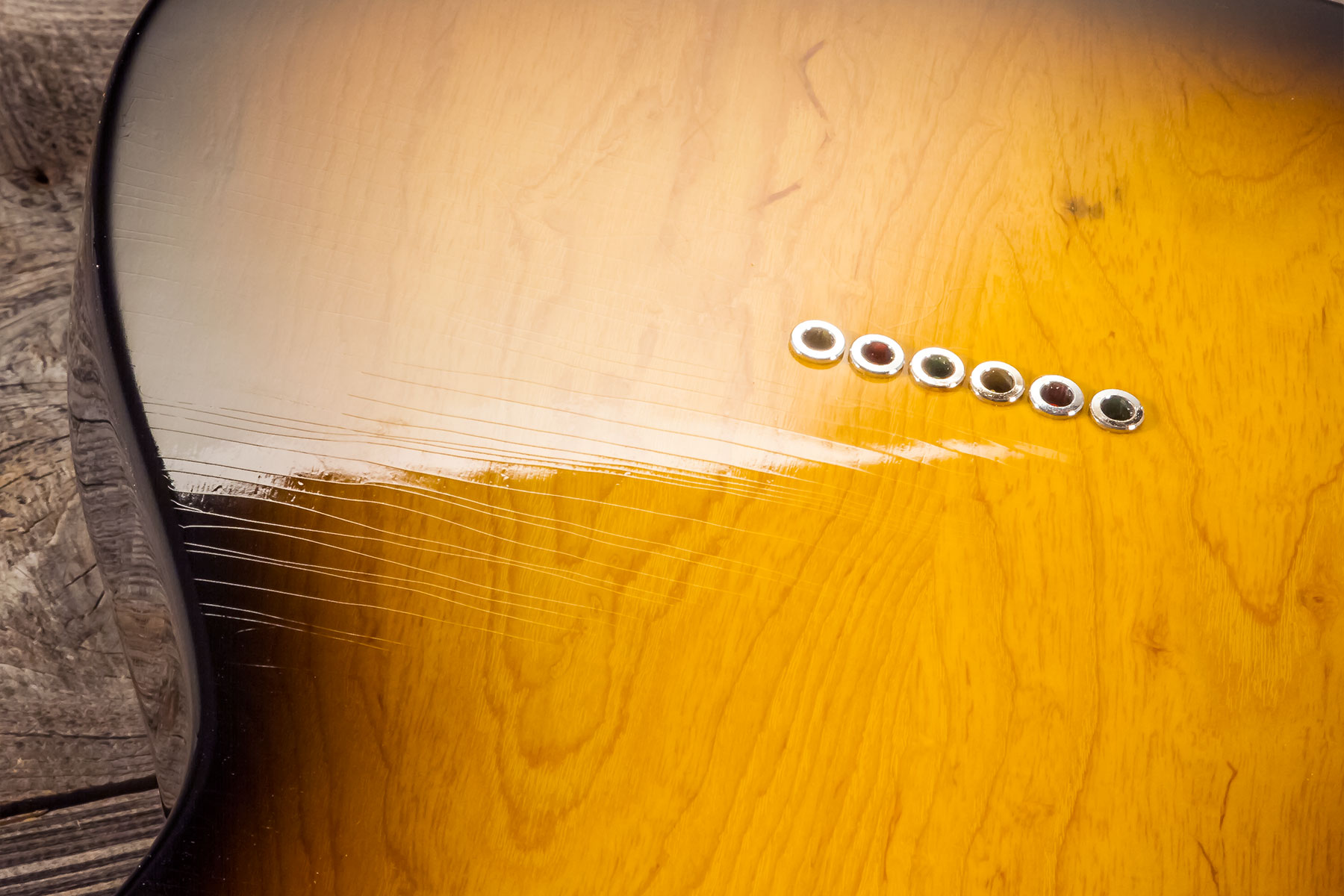 Marceau Guitars Elegante Traditional 2s Ht Mn #t316324 - Soft Relic 3 Tons Burst - Tel shape electric guitar - Variation 8
