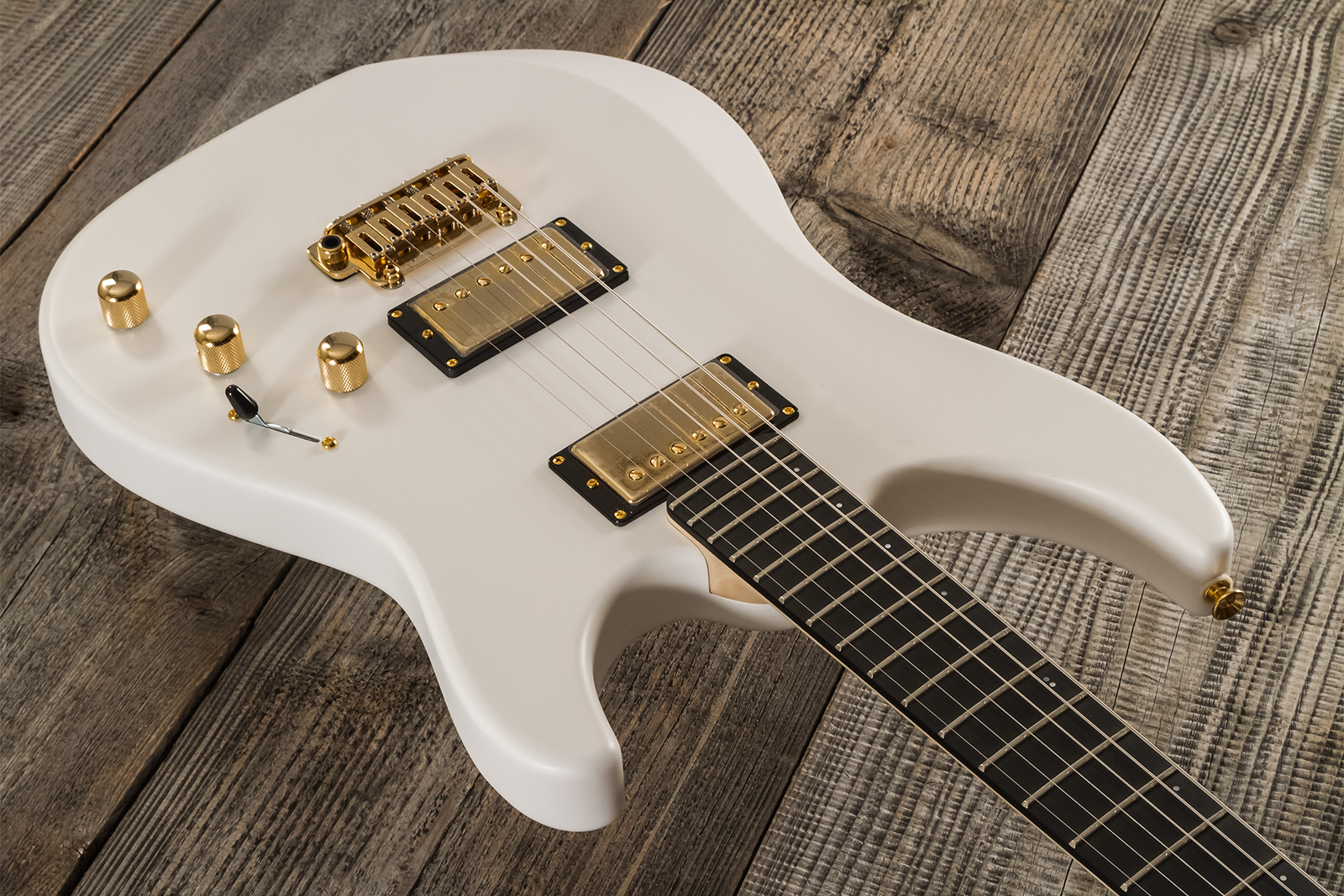 Marceau Guitars Fascinante Standard 2h Trem Ric #s17324 - Arctic White Satin - Str shape electric guitar - Variation 2