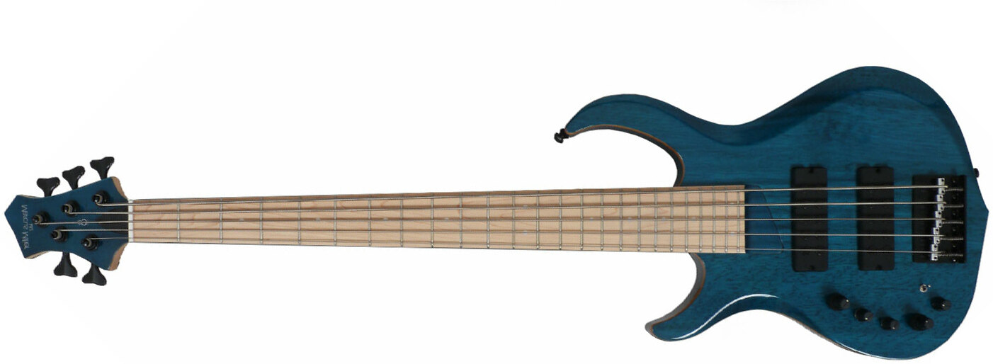 Marcus Miller M2 5st Tbl Gaucher Lh Active Mn - Trans Blue - Solid body electric bass - Main picture