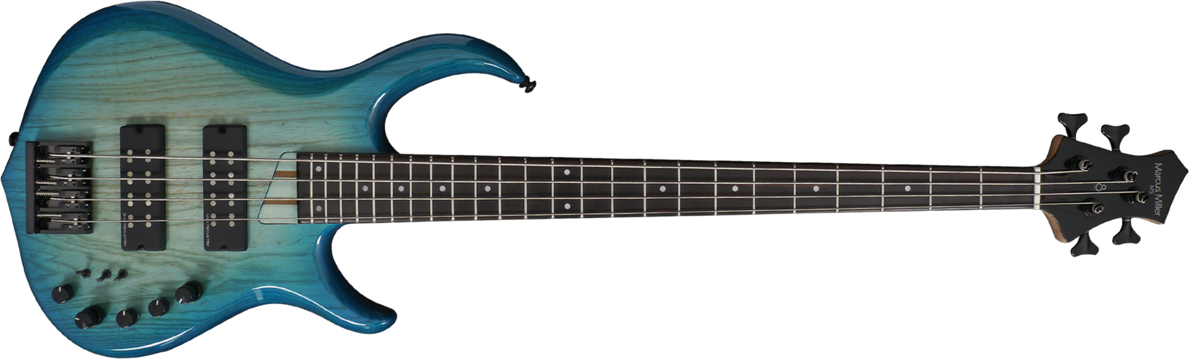 Marcus Miller M5 Swamp Ash 4st Active Eb - Transparent Blue - Solid body electric bass - Main picture