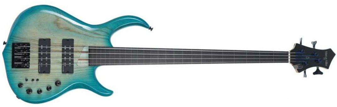 Marcus Miller M5 Swamp Ash 4st Fl Active Eb - Transparent Blue - Solid body electric bass - Main picture