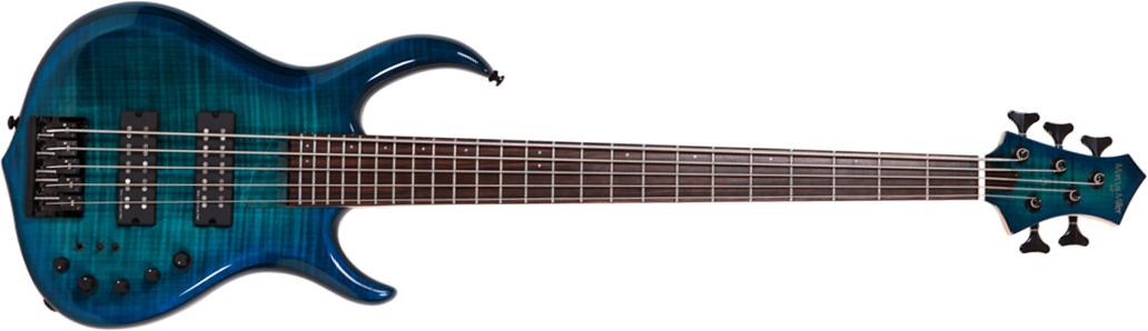 Marcus Miller M7 Alder 5st 2nd Generation 5-cordes Active Eb Sans Housse - Transparent Blue Burst - Solid body electric bass - Main picture