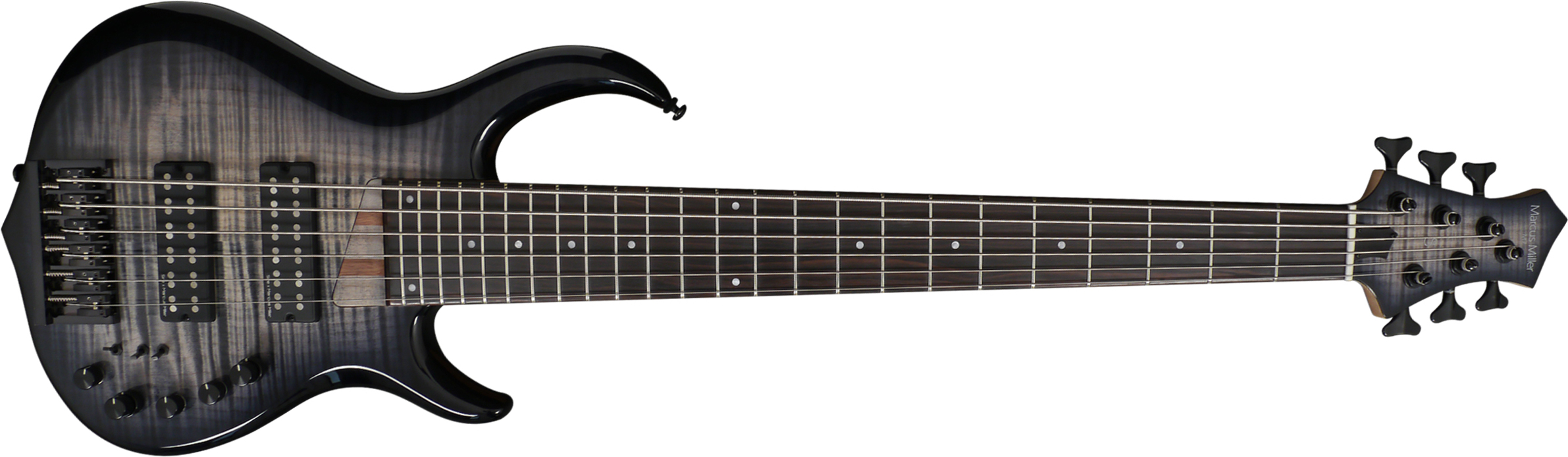 Marcus Miller M7 Alder 6st 2nd Generation 6-cordes Active Eb - Transparent Black - Solid body electric bass - Main picture