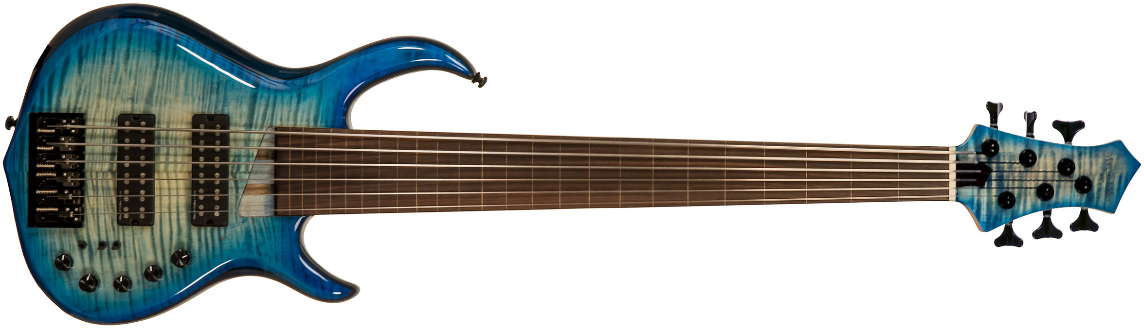 Marcus Miller M7 Swamp Ash 6st Fretless 6c Active Eb - Transparent Blue - Solid body electric bass - Main picture