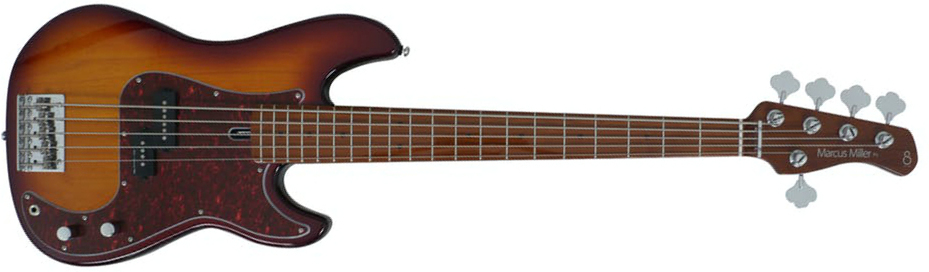 Marcus Miller P5 Alder 5st Mn - Tobacco Sunburst - Solid body electric bass - Main picture