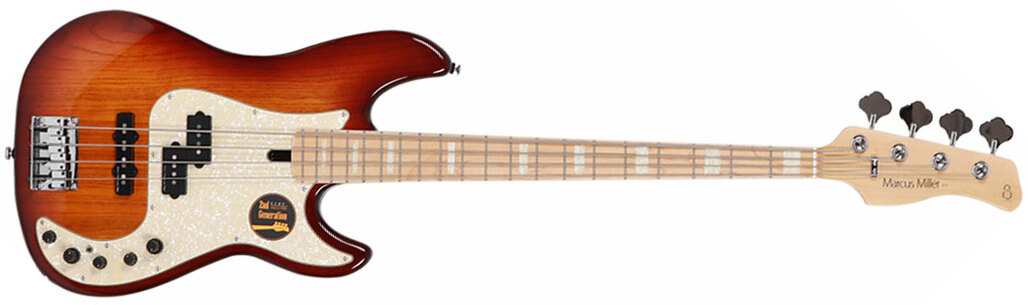 Marcus Miller P7 Ash 4-string 2nd Generation Mn Sans Housse - Tobacco Sunburst - Solid body electric bass - Main picture