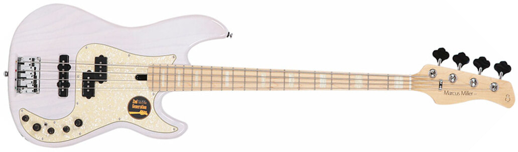 Marcus Miller P7 Ash 4-string 2nd Generation Mn Sans Housse - White Blonde - Solid body electric bass - Main picture